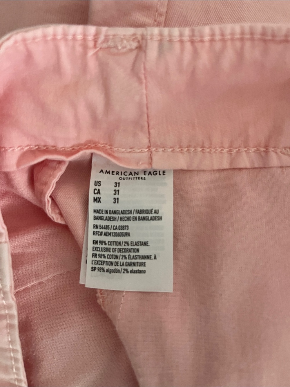 American Eagle Outfitters Light Pink Chino Bermuda Shorts - Picture 3 of 3